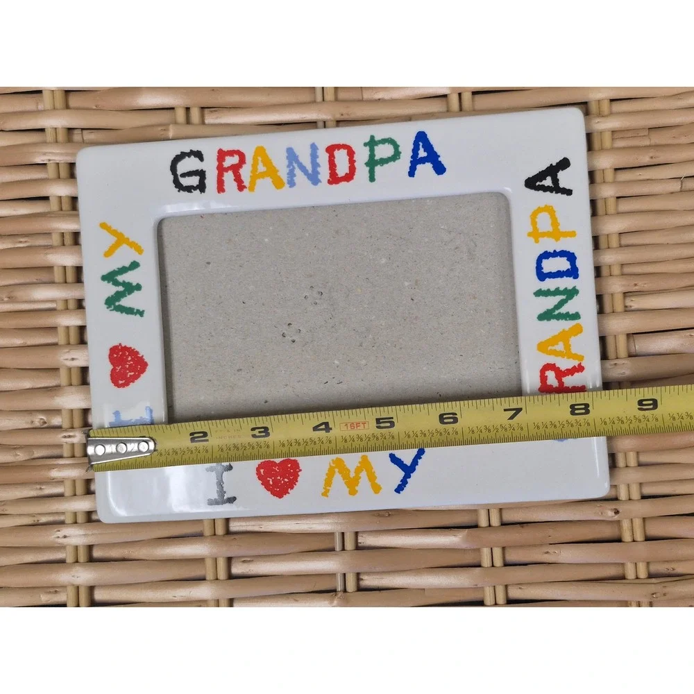 Grandpa Grandma I Love My Grandpa 4x6 Picture Frame Open Front Tabletop Gift